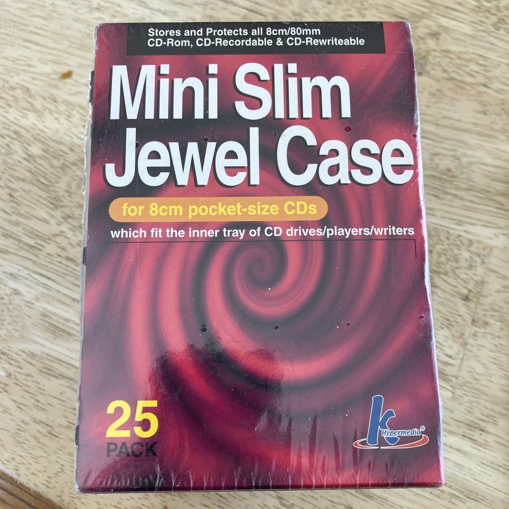 KHypermedia Slim Jewel Cases for 8-cm Mini CDs‎ (25-Pack) Vintage New